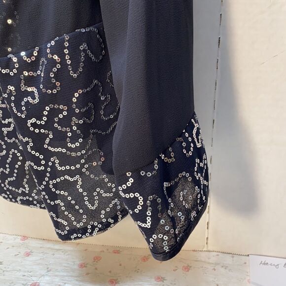 Dana Kay Polyester Open Dress Jacket Sequins Pattern - Picture 3 of 5